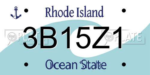 3B15Z1 Rhode Island License Plate