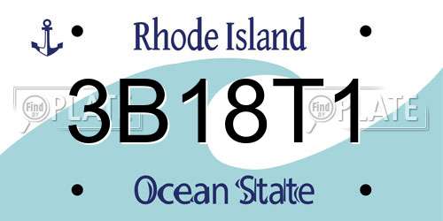 3B18T1 Rhode Island License Plate