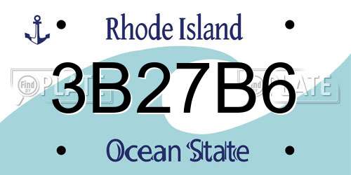 3B27B6 Rhode Island License Plate