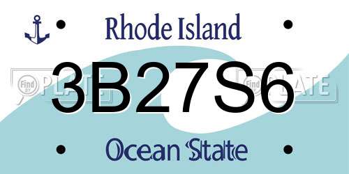 3B27S6 Rhode Island License Plate