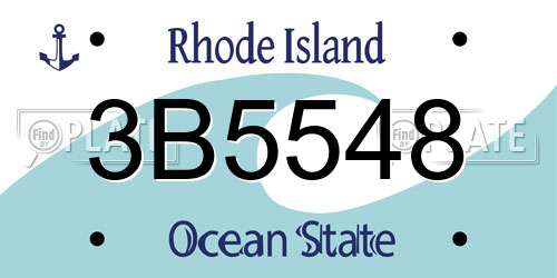 3B5548 Rhode Island License Plate