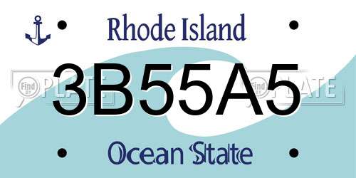 3B55A5 Rhode Island License Plate