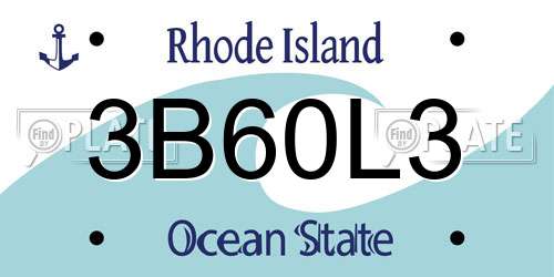 3B60L3 Rhode Island License Plate