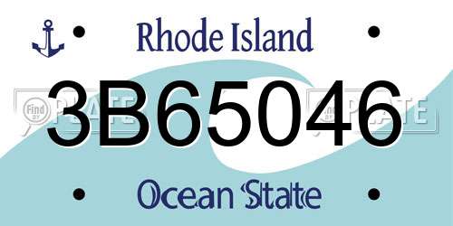 3B65046 Rhode Island License Plate