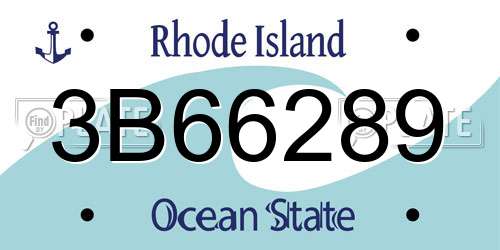 3B66289 Rhode Island License Plate
