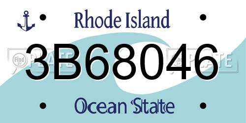 3B68046 Rhode Island License Plate