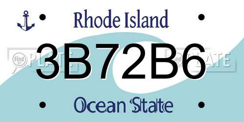 3B72B6 Rhode Island License Plate