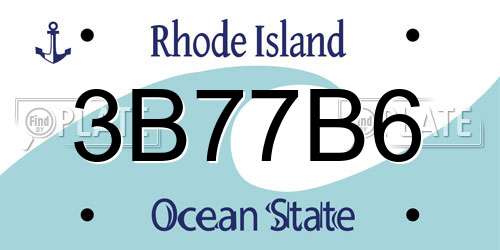 3B77B6 Rhode Island License Plate