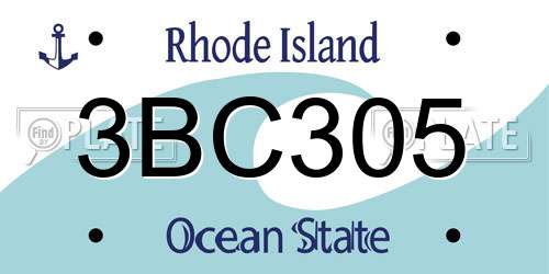 3BC305 Rhode Island License Plate