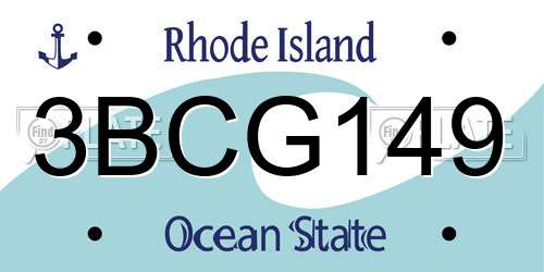 3BCG149 Rhode Island License Plate