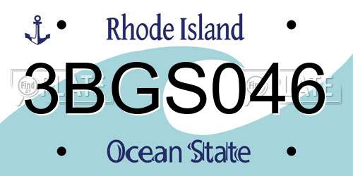 3BGS046 Rhode Island License Plate