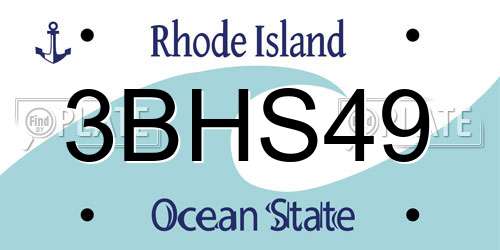 3BHS49 Rhode Island License Plate