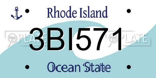 3BI571 Rhode Island License Plate