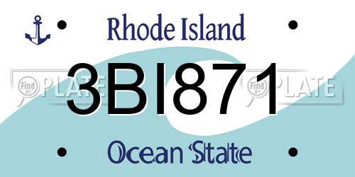 3BI871 Rhode Island License Plate