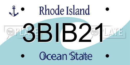 3BIB21 Rhode Island License Plate