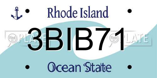 3BIB71 Rhode Island License Plate