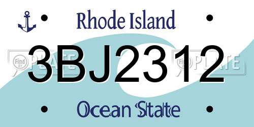 3BJ2312 Rhode Island License Plate