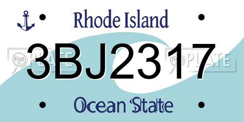 3BJ2317 Rhode Island License Plate