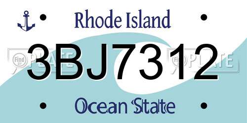 3BJ7312 Rhode Island License Plate