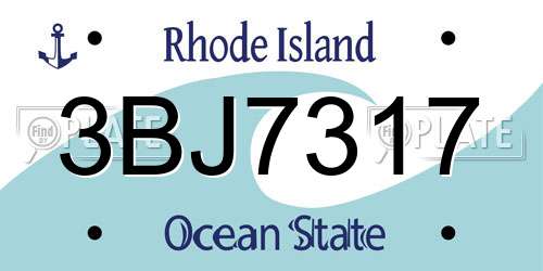 3BJ7317 Rhode Island License Plate
