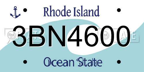 3BN4600 Rhode Island License Plate