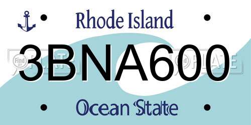 3BNA600 Rhode Island License Plate