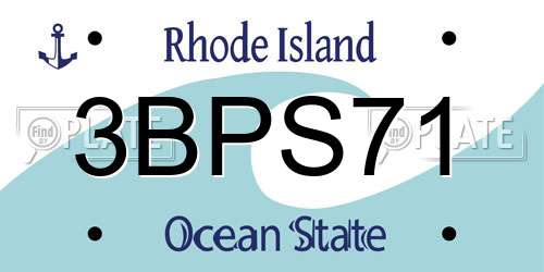 3BPS71 Rhode Island License Plate