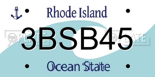 3BSB45 Rhode Island License Plate