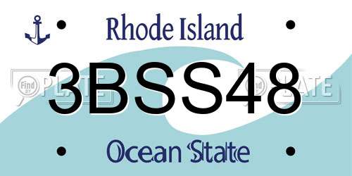 3BSS48 Rhode Island License Plate