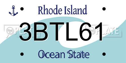 3BTL61 Rhode Island License Plate