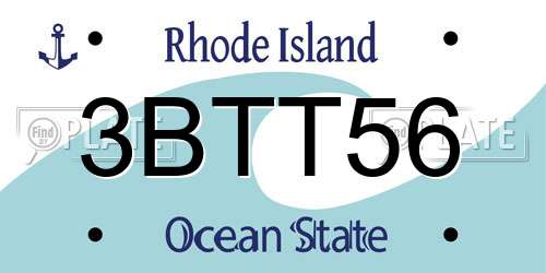 3BTT56 Rhode Island License Plate