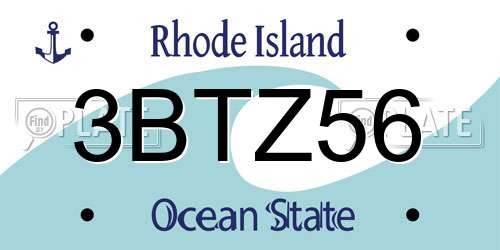 3BTZ56 Rhode Island License Plate