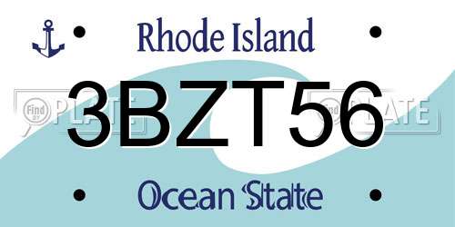 3BZT56 Rhode Island License Plate
