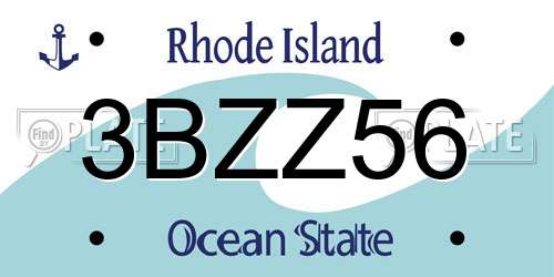 3BZZ56 Rhode Island License Plate