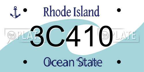 3C410 Rhode Island License Plate