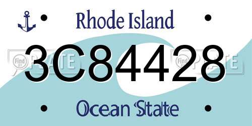3C84428 Rhode Island License Plate