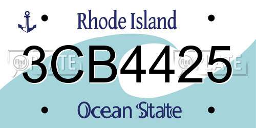 3CB4425 Rhode Island License Plate