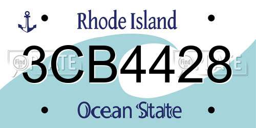 3CB4428 Rhode Island License Plate