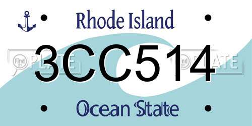 3CC514 Rhode Island License Plate