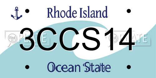 3CCS14 Rhode Island License Plate