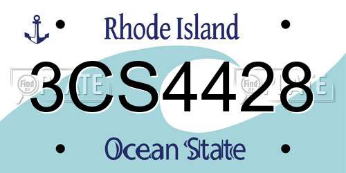 3CS4428 Rhode Island License Plate