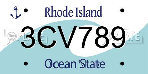 3CV789 Rhode Island License Plate