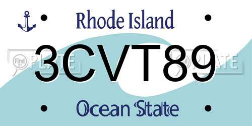 3CVT89 Rhode Island License Plate