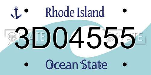 3D04555 Rhode Island License Plate