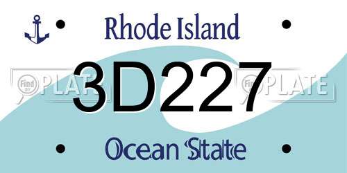 3D227 Rhode Island License Plate