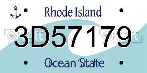 3D57179 Rhode Island License Plate