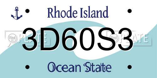 3D60S3 Rhode Island License Plate