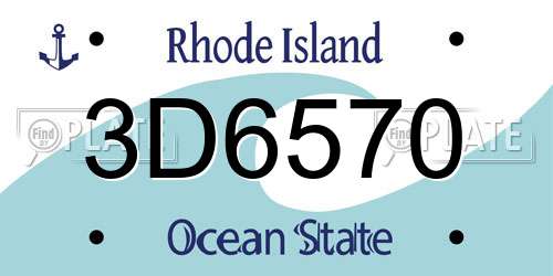 3D6570 Rhode Island License Plate