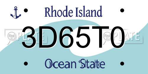 3D65T0 Rhode Island License Plate