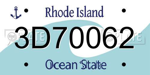 3D70062 Rhode Island License Plate